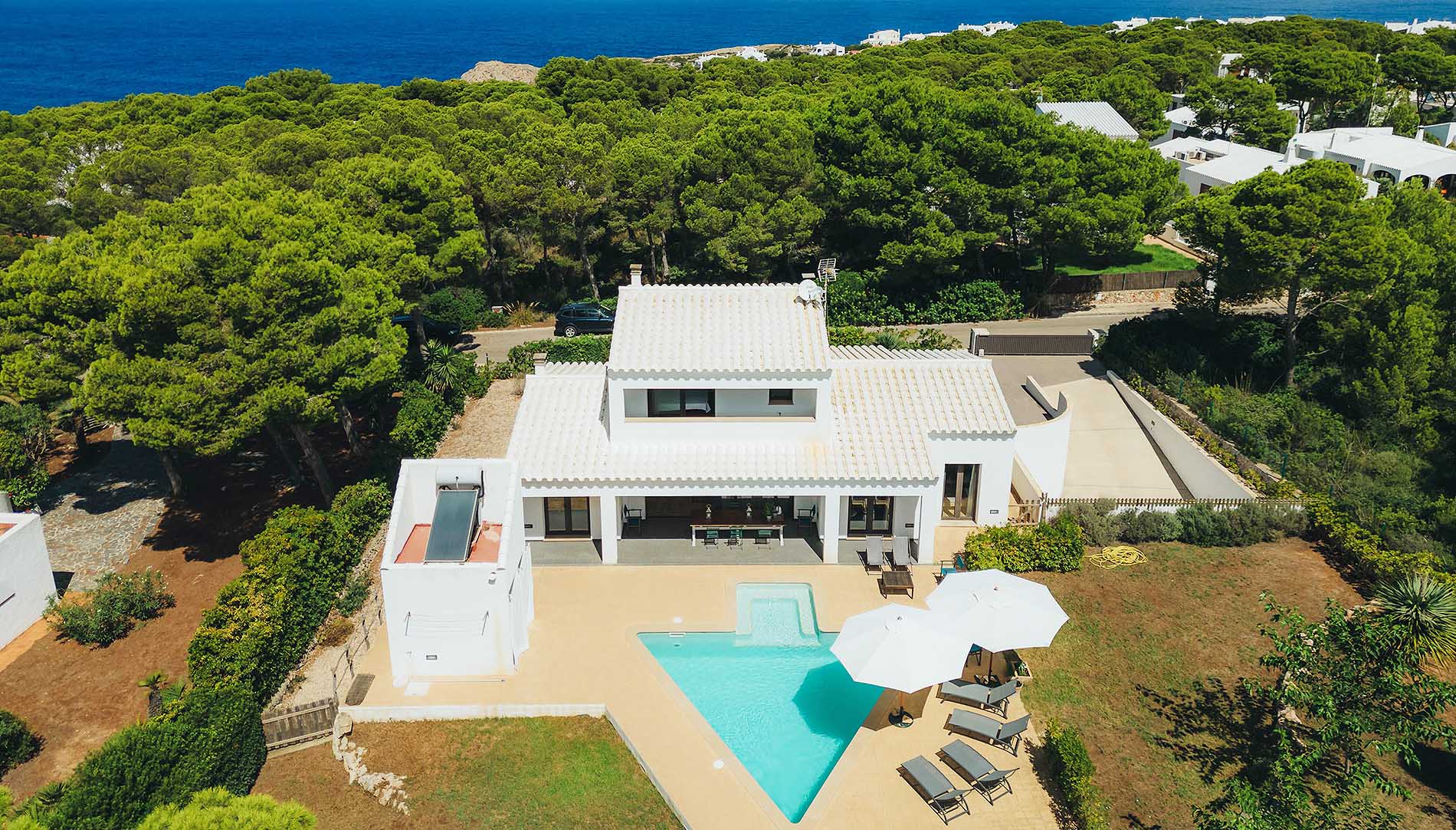 Villa privada con piscina en alquiler en Cala Morell, Menorca